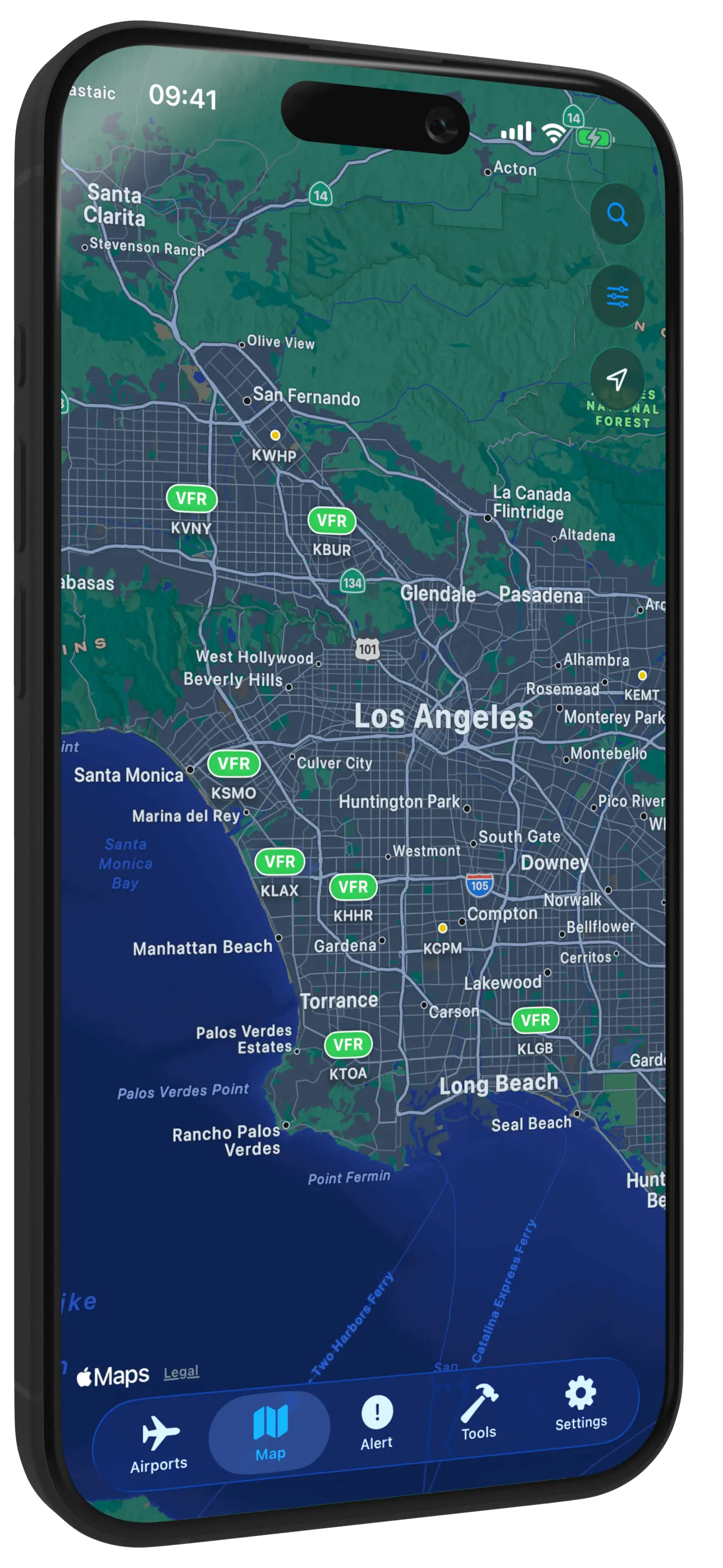 AirportWX interactive map
